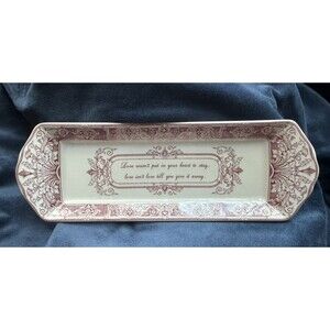 Spode Archive Collection Love Tray England Cranberry 9” Mints/Trinkets Porcelain